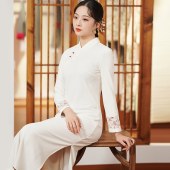 起念2021秋冬中国风复古旗袍年轻款改良禅服茶服气质连衣裙L1002