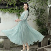 新品套装夏季茶服中国风女装气质女神吊带连衣裙两件套L5529夏珊